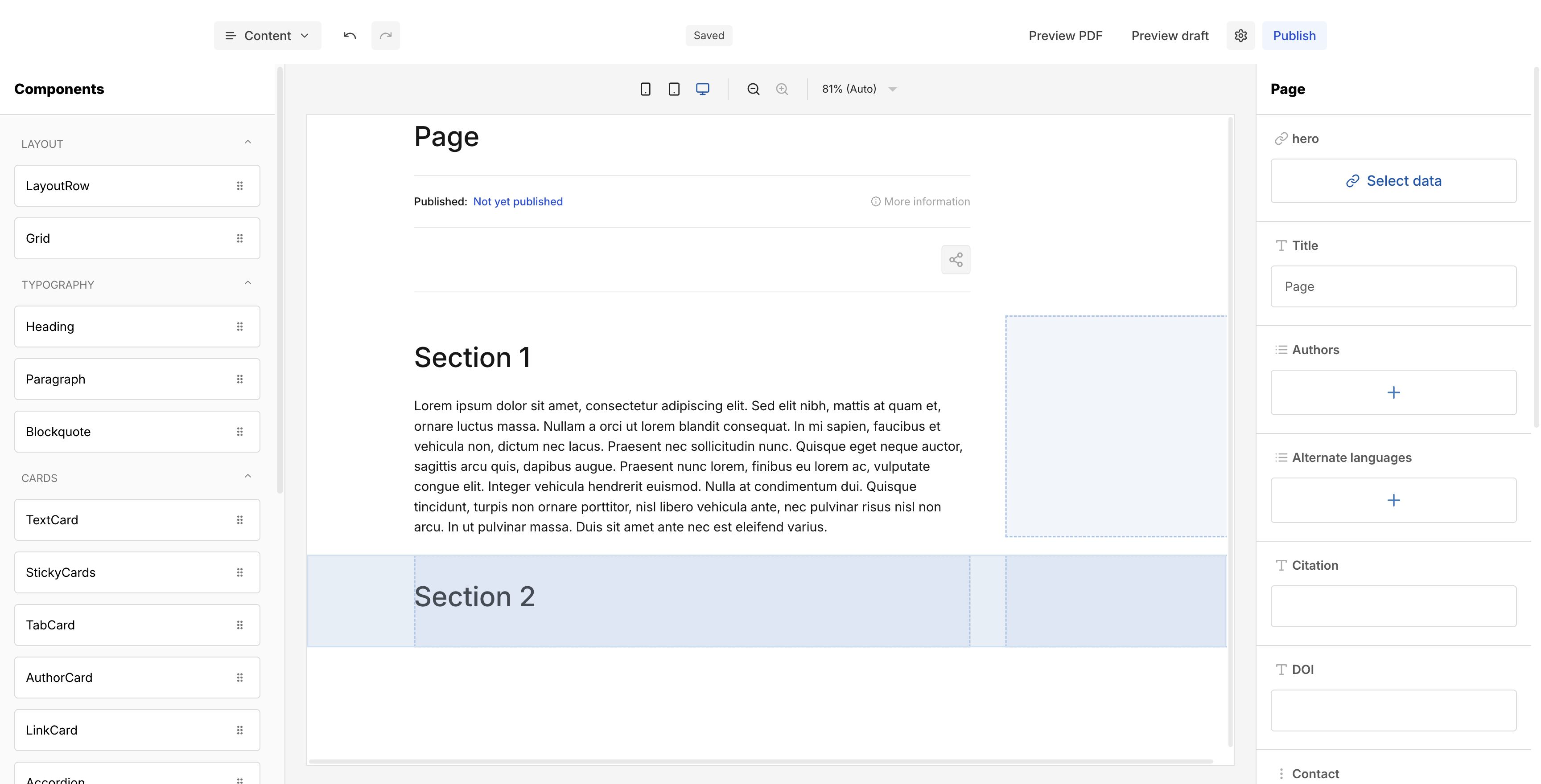 Editor settings panel